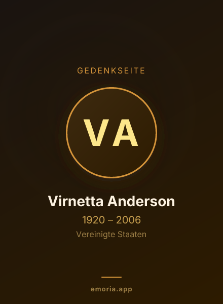 Gedenkportrait von Virnetta Anderson