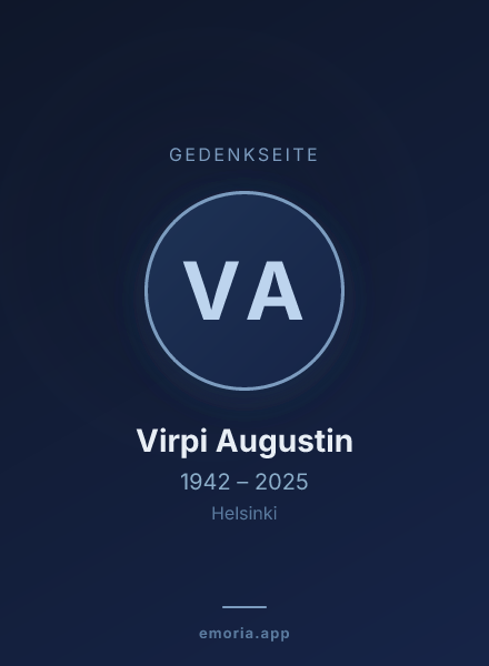 Gedenkportrait von Virpi Augustin