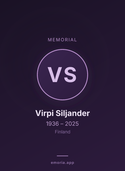 Memorial portrait of Virpi Siljander