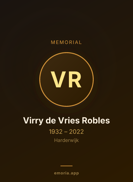 Memorial portrait of Virry de Vries Robles