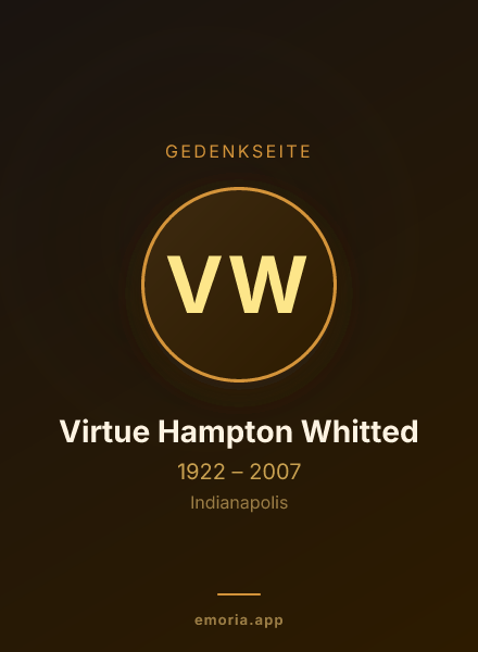 Gedenkportrait von Virtue Hampton Whitted