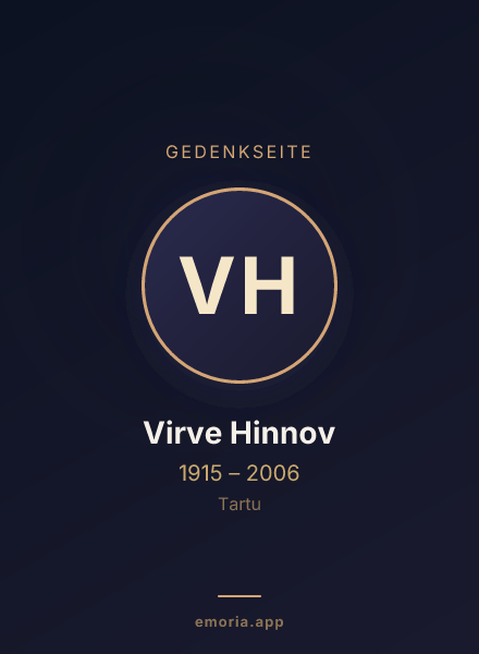 Gedenkportrait von Virve Hinnov