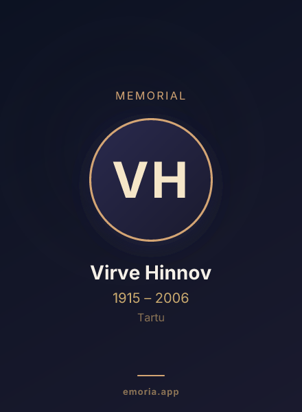 Memorial portrait of Virve Hinnov