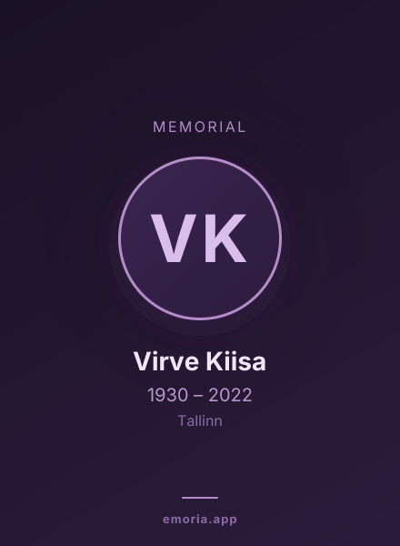 Memorial portrait of Virve Kiisa