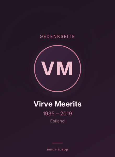 Gedenkportrait von Virve Meerits