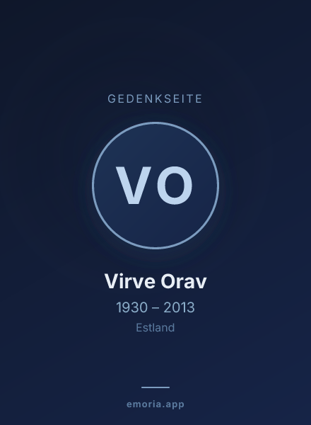 Gedenkportrait von Virve Orav