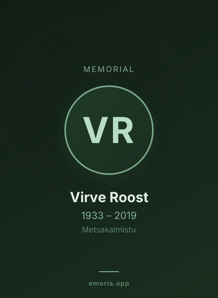 Memorial portrait of Virve Roost