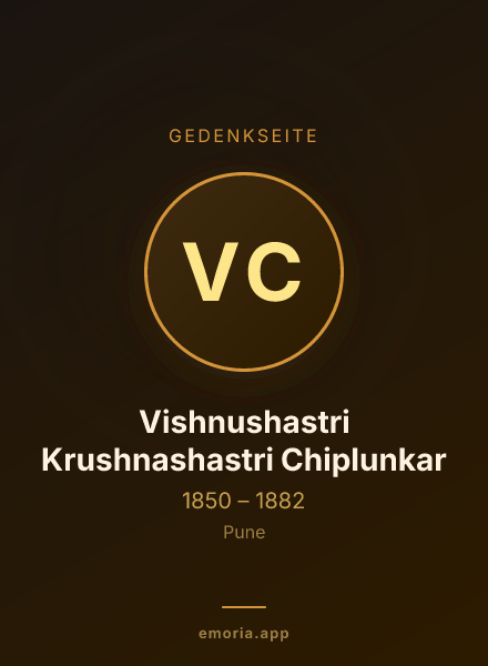Gedenkportrait von Vishnushastri Krushnashastri Chiplunkar