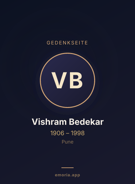 Gedenkportrait von Vishram Bedekar