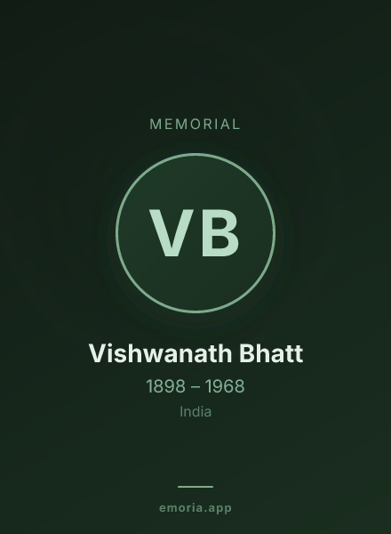 Memorial portrait of Vishwanath Bhatt