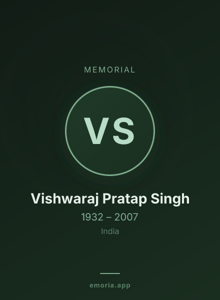 Memorial portrait of Vishwaraj Pratap Singh