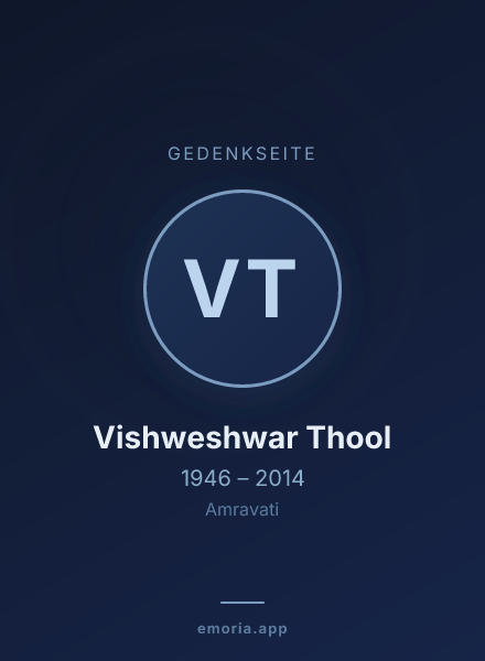 Gedenkportrait von Vishweshwar Thool