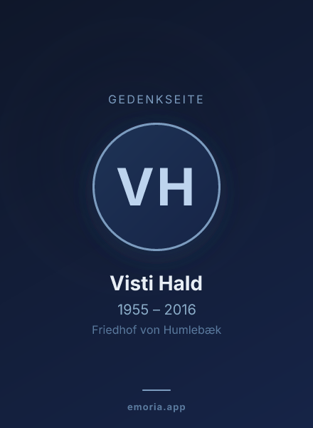 Gedenkportrait von Visti Hald