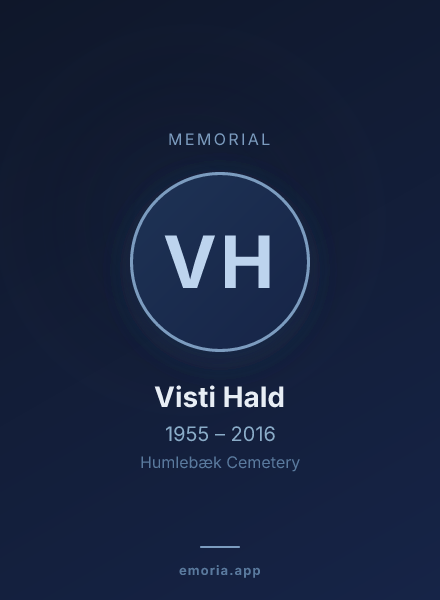 Memorial portrait of Visti Hald