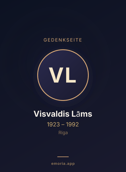 Gedenkportrait von Visvaldis Lāms