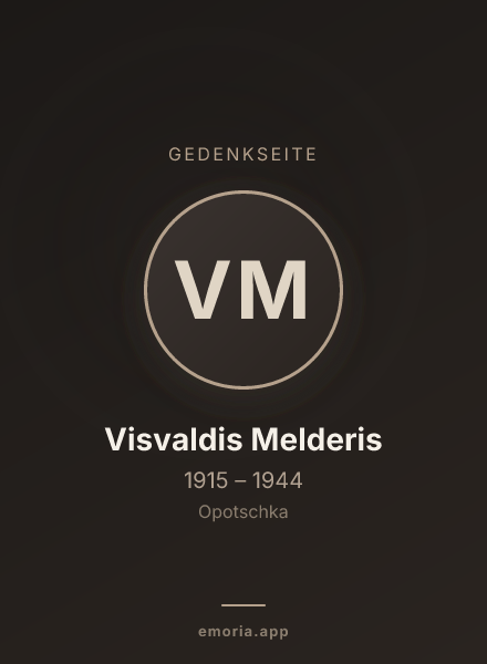 Gedenkportrait von Visvaldis Melderis