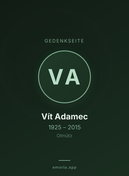 Gedenkportrait von Vít Adamec
