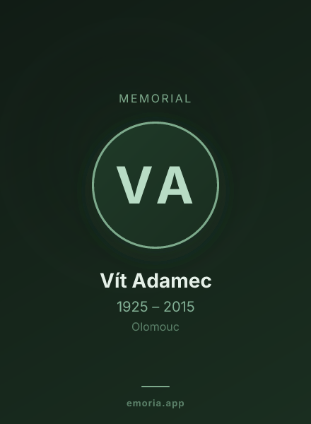 Memorial portrait of Vít Adamec