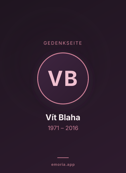 Gedenkportrait von Vít Blaha