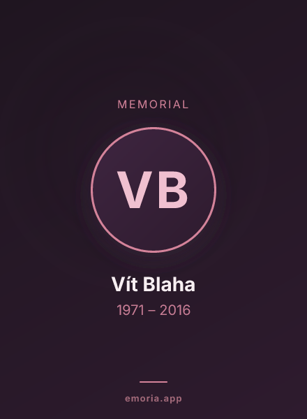 Memorial portrait of Vít Blaha