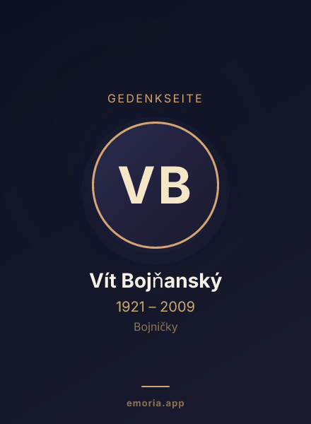 Gedenkportrait von Vít Bojňanský