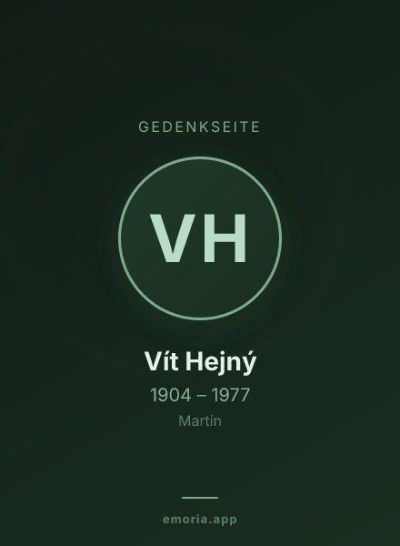 Gedenkportrait von Vít Hejný