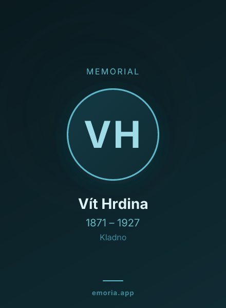 Memorial portrait of Vít Hrdina