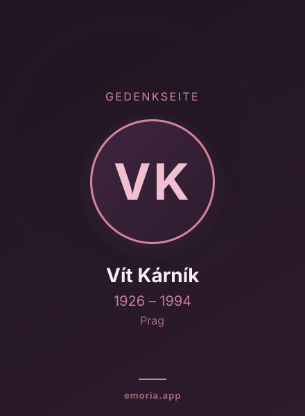 Gedenkportrait von Vít Kárník