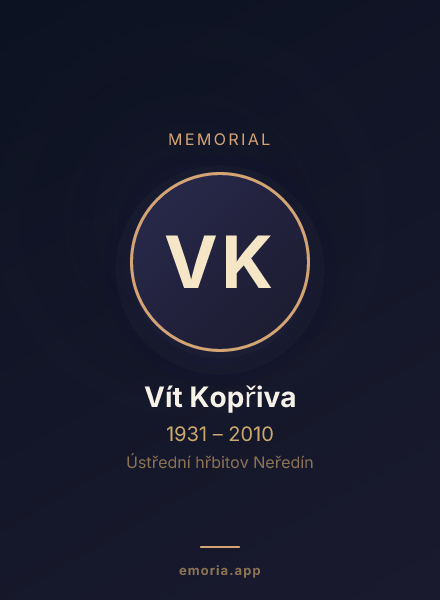 Memorial portrait of Vít Kopřiva