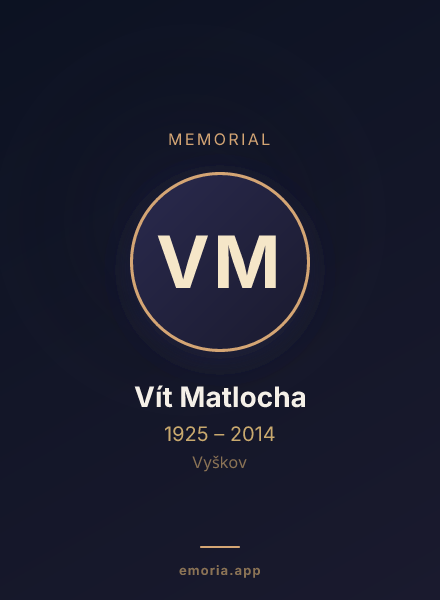 Memorial portrait of Vít Matlocha