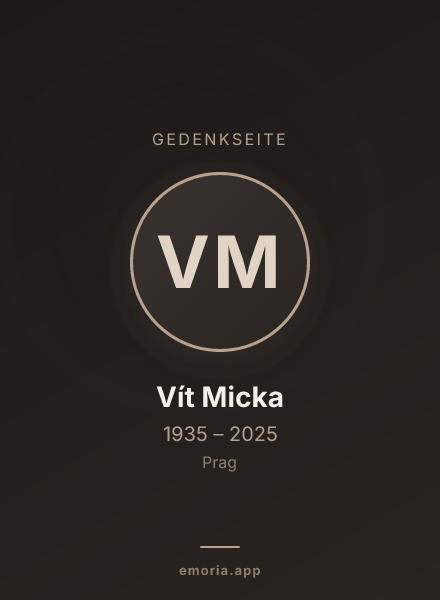 Gedenkportrait von Vít Micka