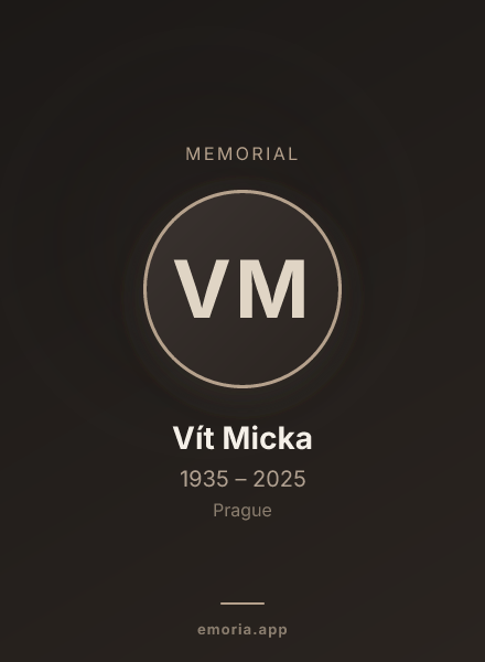 Memorial portrait of Vít Micka