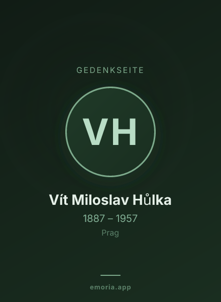 Gedenkportrait von Vít Miloslav Hůlka