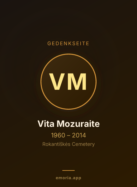 Gedenkportrait von Vita Mozuraite