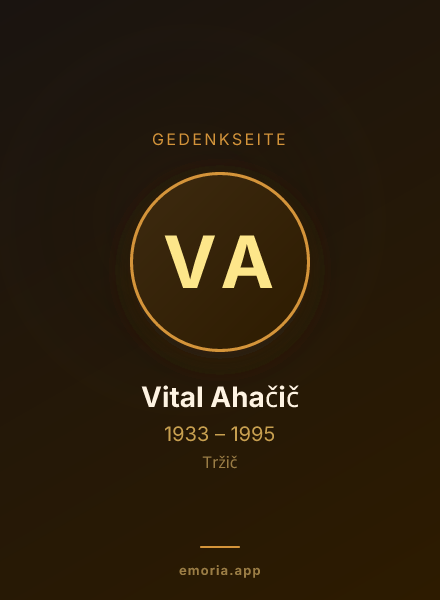 Gedenkportrait von Vital Ahačič