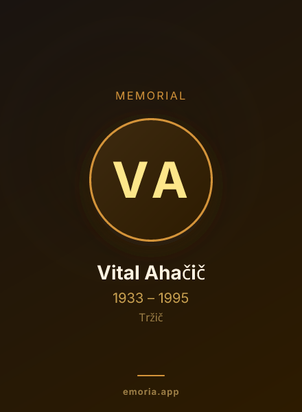 Memorial portrait of Vital Ahačič