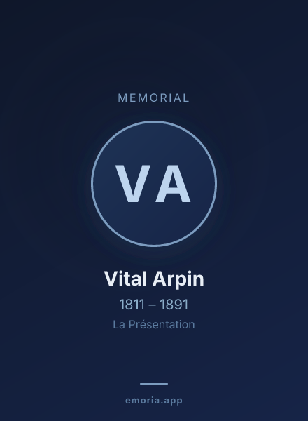 Memorial portrait of Vital Arpin
