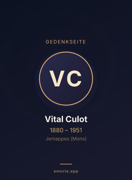 Gedenkportrait von Vital Culot