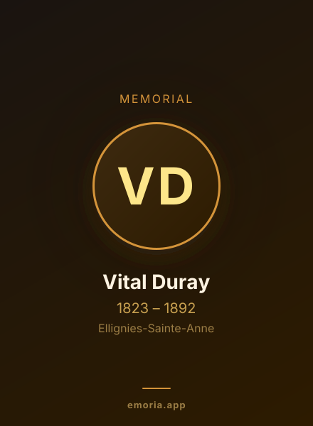 Memorial portrait of Vital Duray