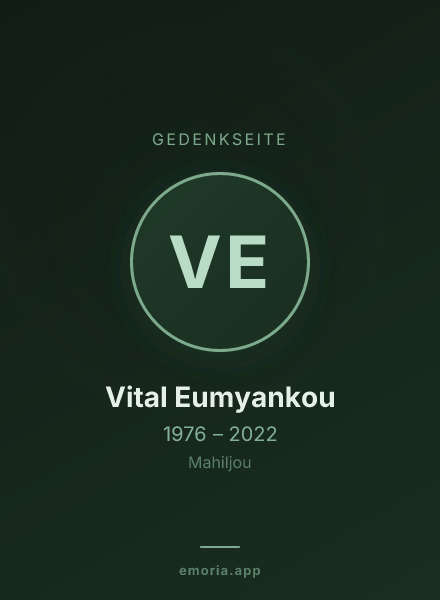 Gedenkportrait von Vital Eumyankou