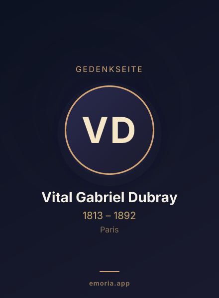 Gedenkportrait von Vital Gabriel Dubray