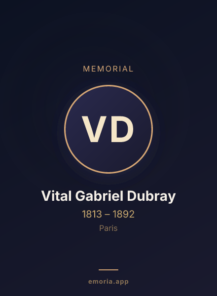 Memorial portrait of Vital Gabriel Dubray