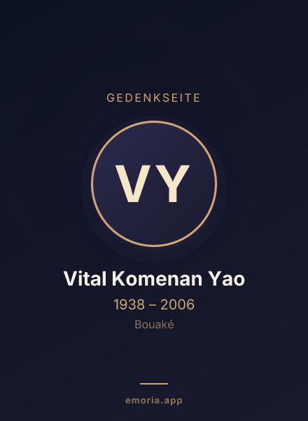 Gedenkportrait von Vital Komenan Yao