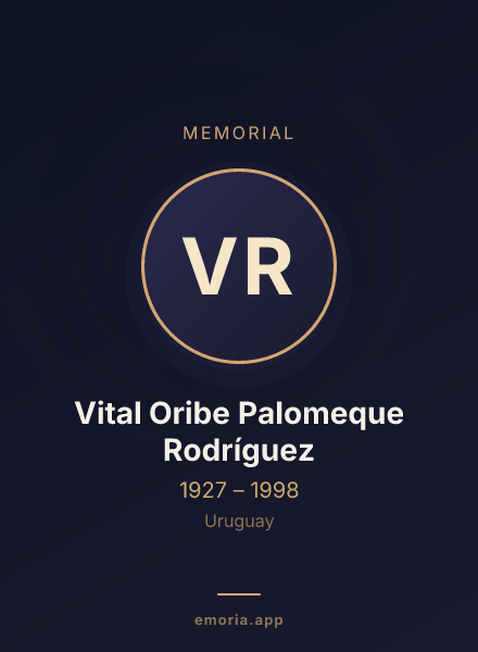Memorial portrait of Vital Oribe Palomeque Rodríguez
