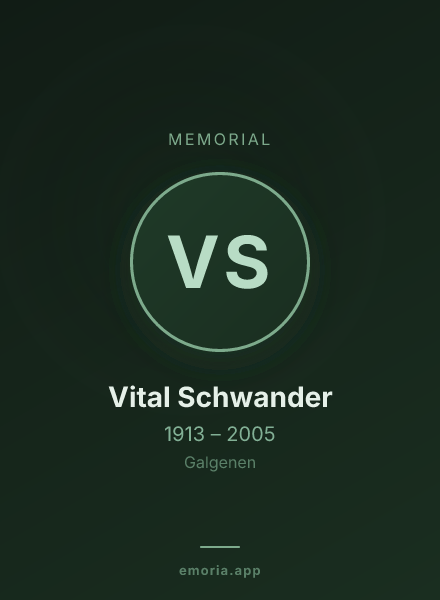 Memorial portrait of Vital Schwander