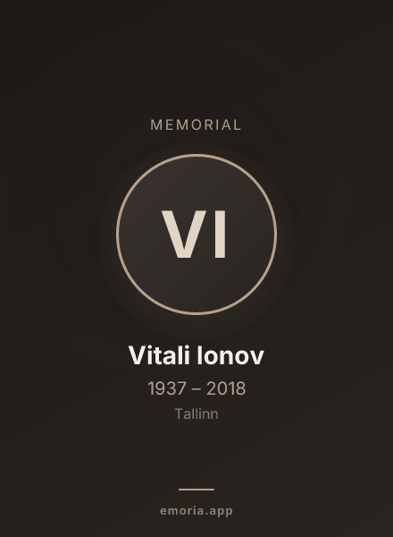 Memorial portrait of Vitali Ionov