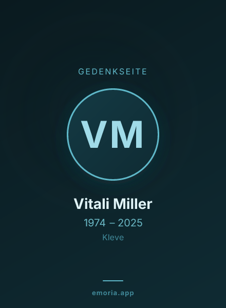Gedenkportrait von Vitali Miller