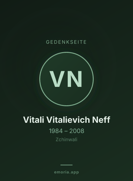 Gedenkportrait von Vitali Vitalievich Neff