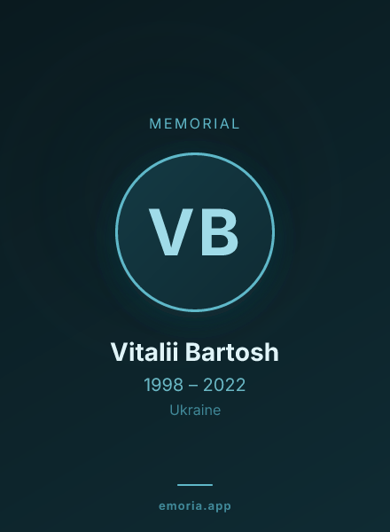 Memorial portrait of Vitalii Bartosh