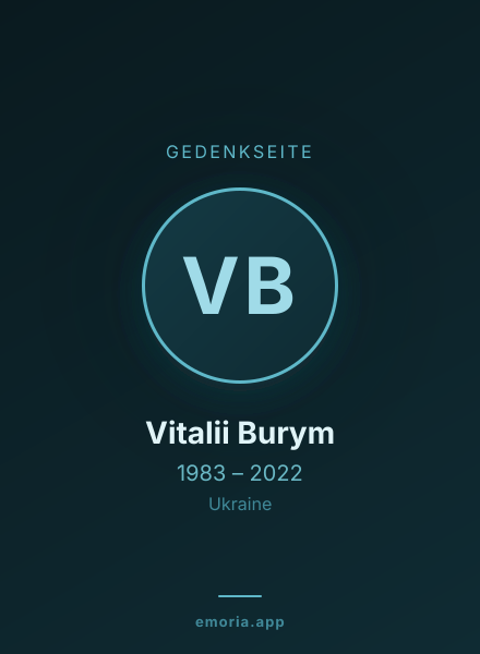 Gedenkportrait von Vitalii Burym